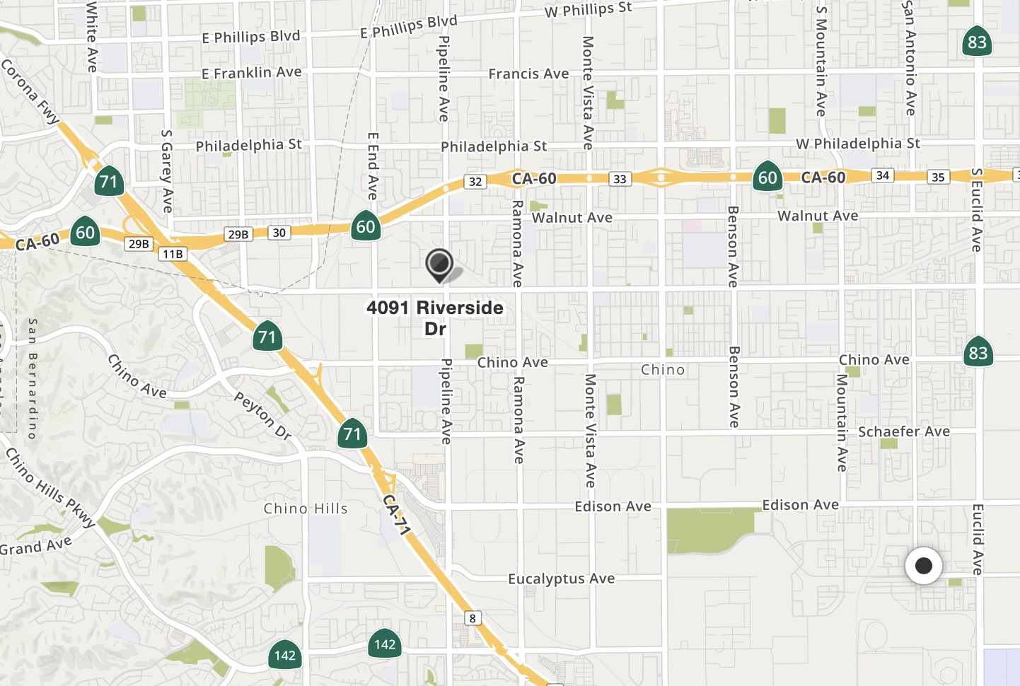 location map map location in chino, ca